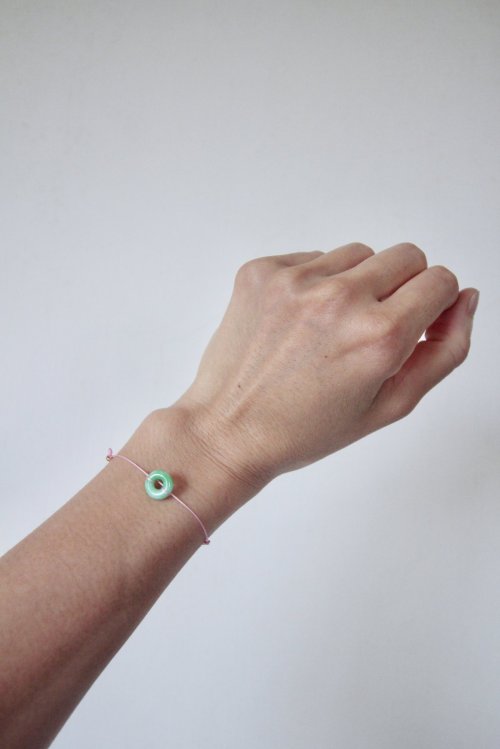 Box and Cross Donut jade bracelet