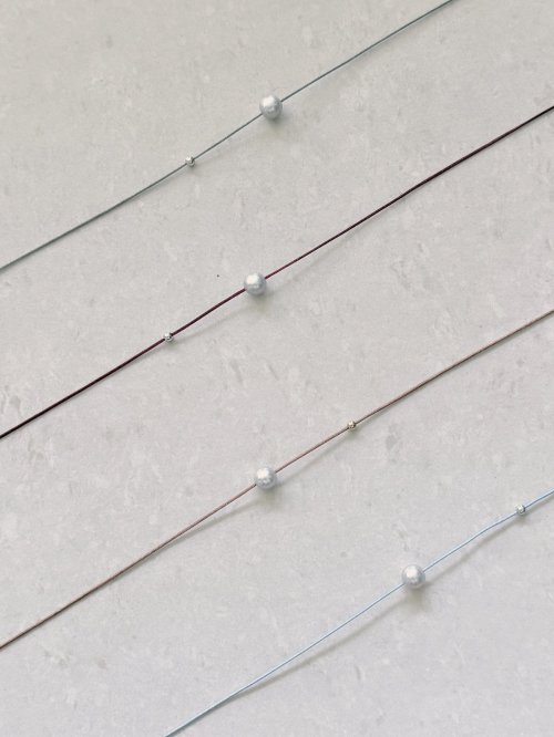 Box and Cross Pearl necklace (4 colours)