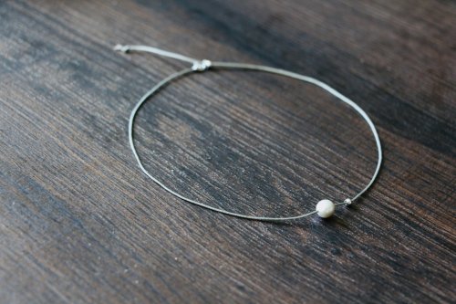Box and Cross Pearl necklace (4 colours)
